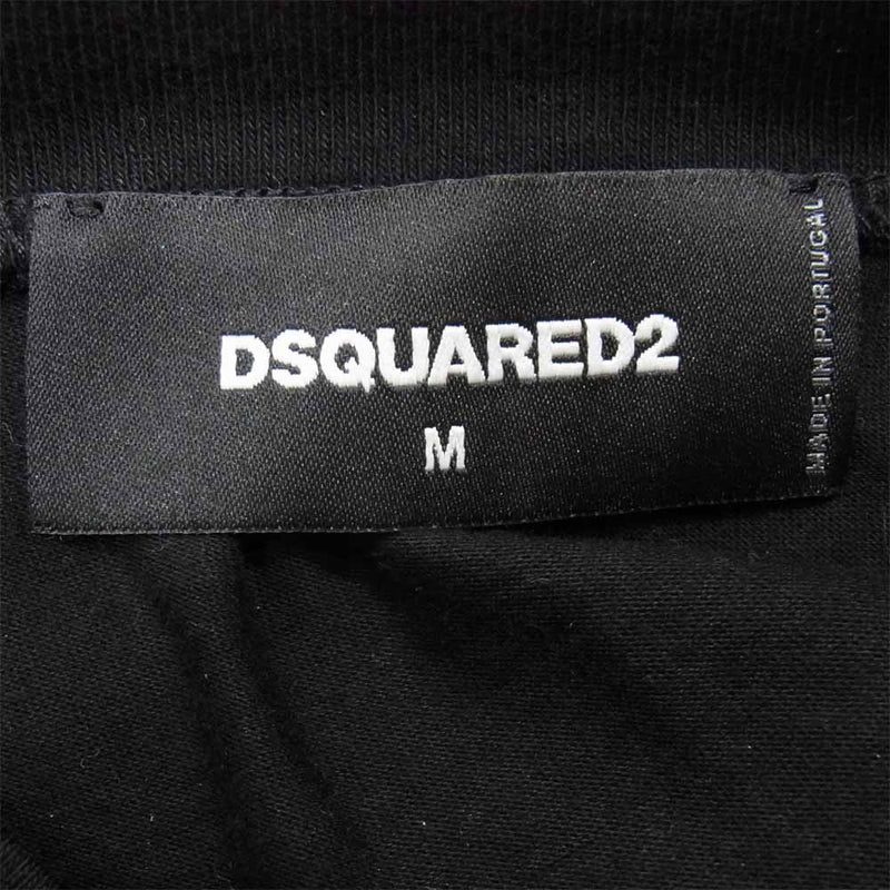 DSQUARED2 ディースクエアード S79GC003 S23009 国内正規品 Icon T-Shirt プリント Tシャツ ブラック系 M【美品】【中古】