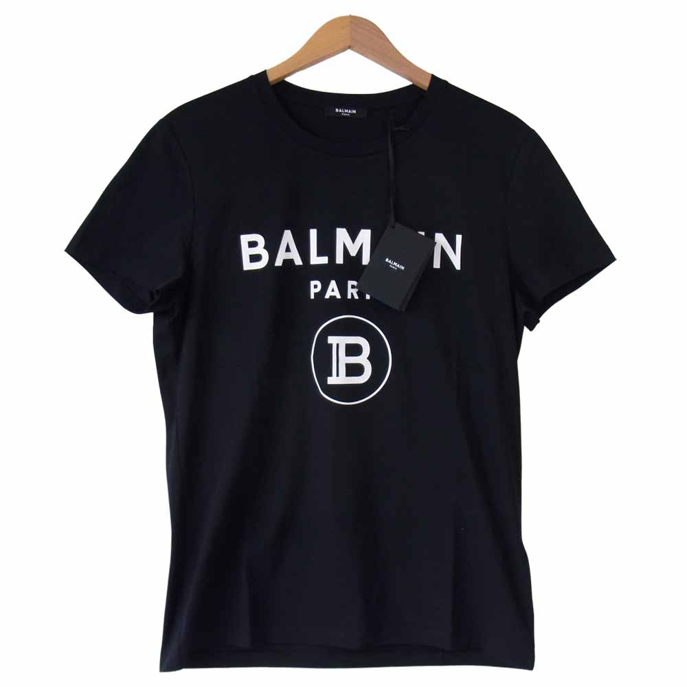 BALMAIN バルマン VH1EF000 ロゴ プリント Tシャツ ブラック系 M【新古品】【未使用】【中古】