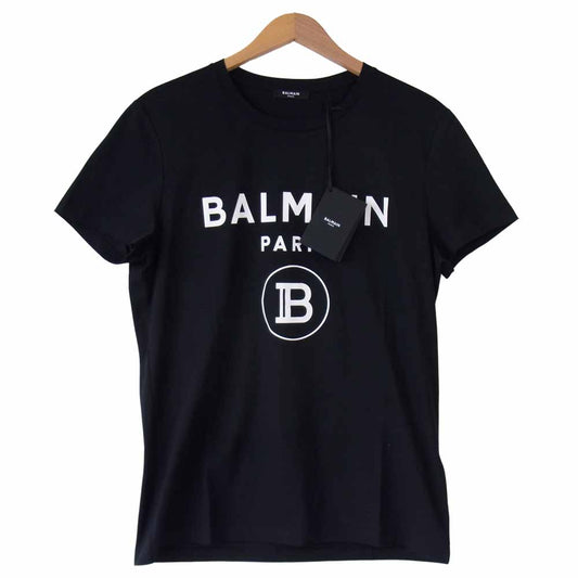 BALMAIN バルマン VH1EF000 ロゴ プリント Tシャツ ブラック系 M【新古品】【未使用】【中古】