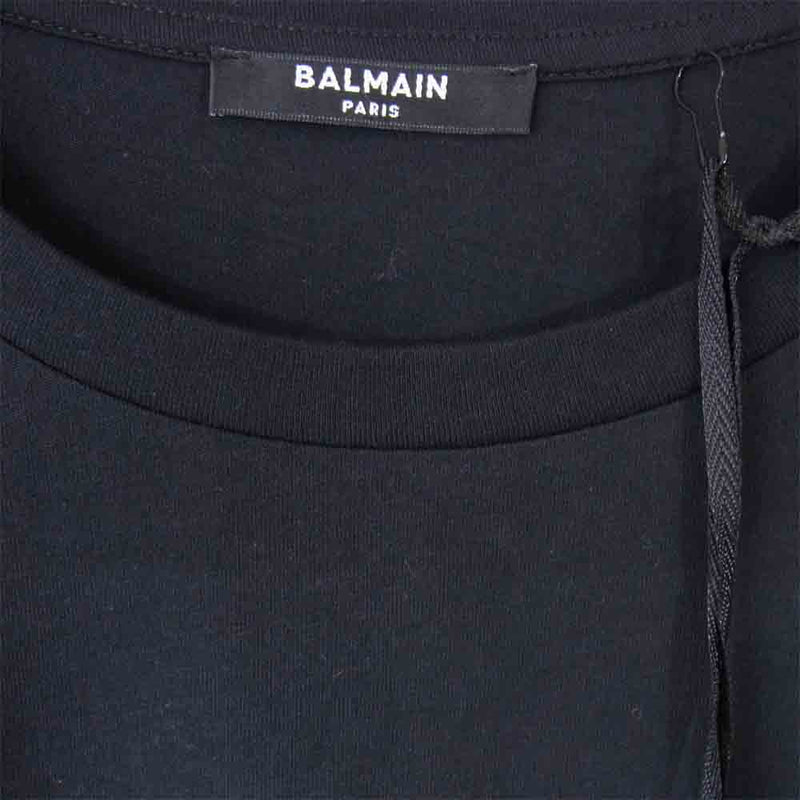 BALMAIN バルマン VH1EF000 ロゴ プリント Tシャツ ブラック系 M【新古品】【未使用】【中古】