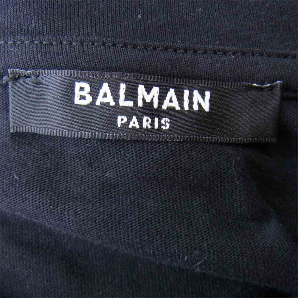 BALMAIN バルマン VH1EF000 ロゴ プリント Tシャツ ブラック系 M【新古