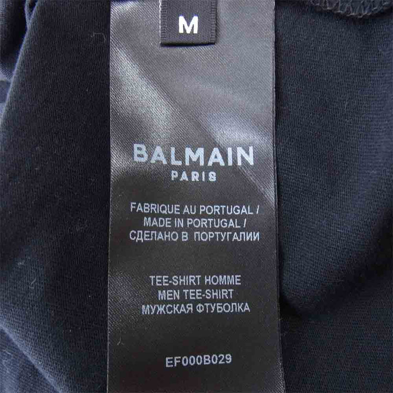 BALMAIN バルマン VH1EF000 ロゴ プリント Tシャツ ブラック系 M【新古