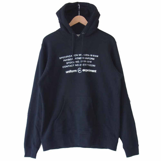 uniform experiment ユニフォームエクスペリメント UE-189124 UEN PHYSICAL FITNESS PULL OVER HOODY プルオーバー パーカー ブラック系 4【中古】