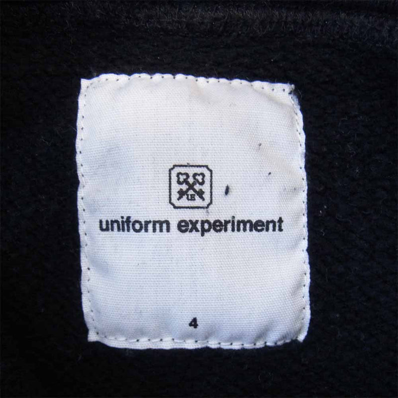 uniform experiment ユニフォームエクスペリメント UE-189124 UEN PHYSICAL FITNESS PULL OVER HOODY プルオーバー パーカー  ブラック系 4【中古】
