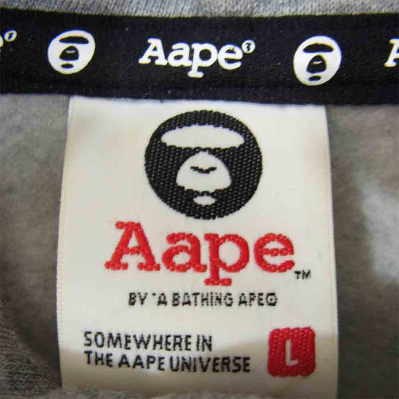 A BATHING APE アベイシングエイプ 20ss AAPSWM3647XXD AAPE HOODIE パーカー グレー系 L【中古】