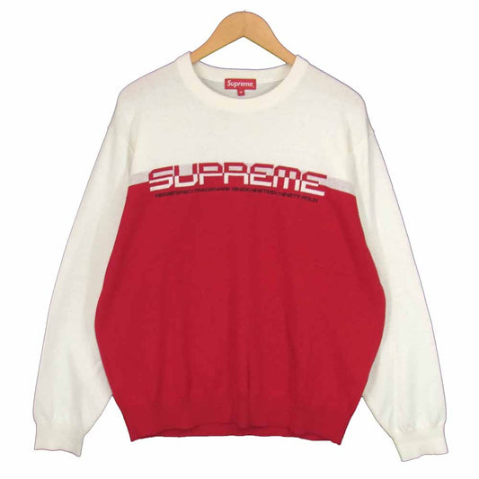 Supreme シュプリーム 21SS Split Logo Pullover スプリット ロゴ プルオーバー ニット ホワイト系 M【新古品】【未使用】【中古】