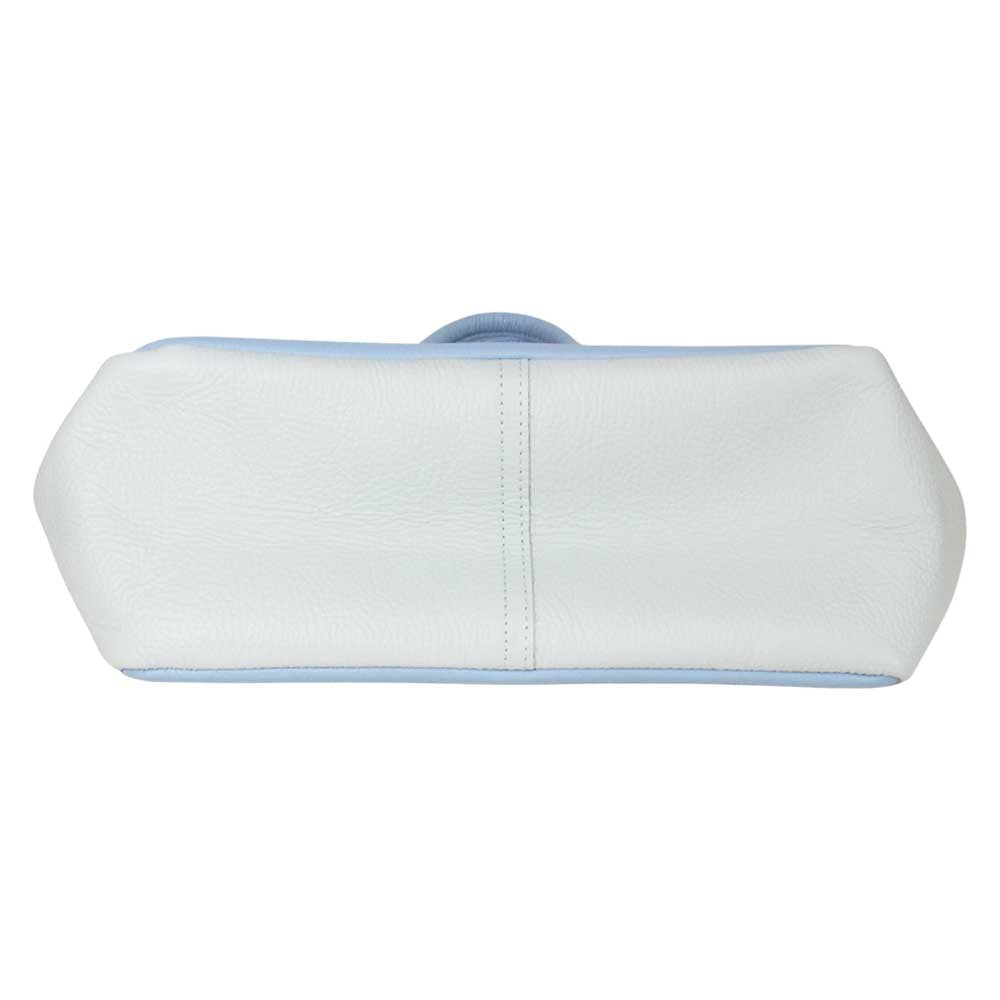ヤングアンドオルセン TOMORROWLAND トゥモローランド 別注 レザー トート バック ライトブルー系【極上美品】【中古】