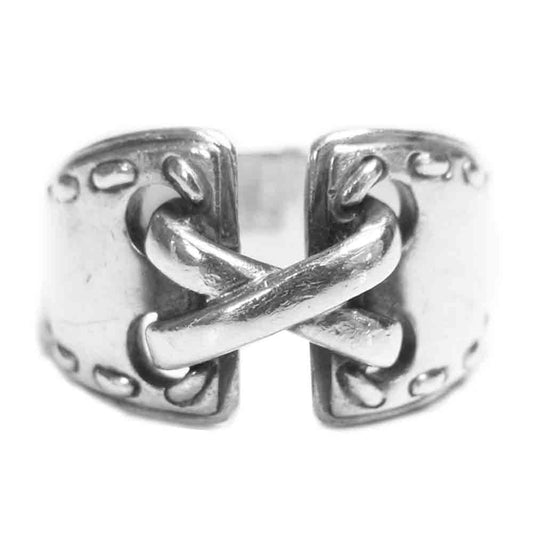 HERMES エルメス メキシコ コルセット リング シルバー系 7.5号程度【中古】