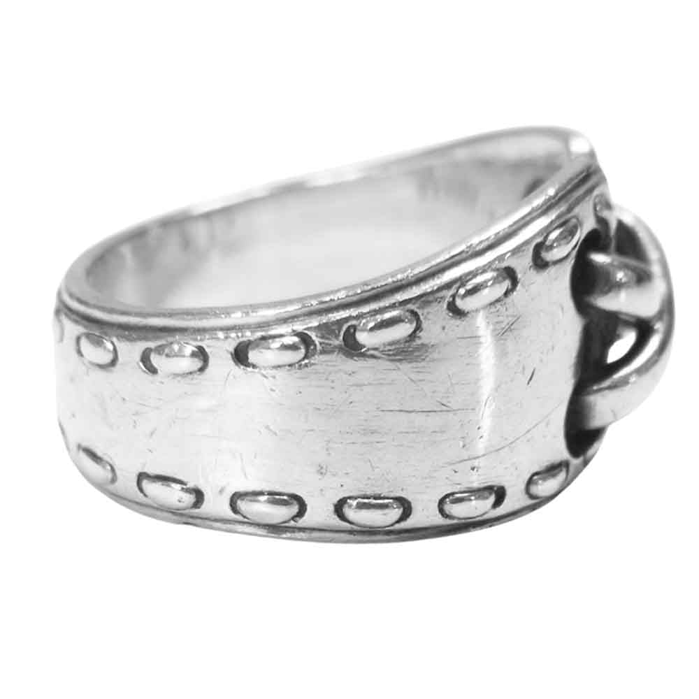 HERMES エルメス メキシコ コルセット リング シルバー系 7.5号程度【中古】