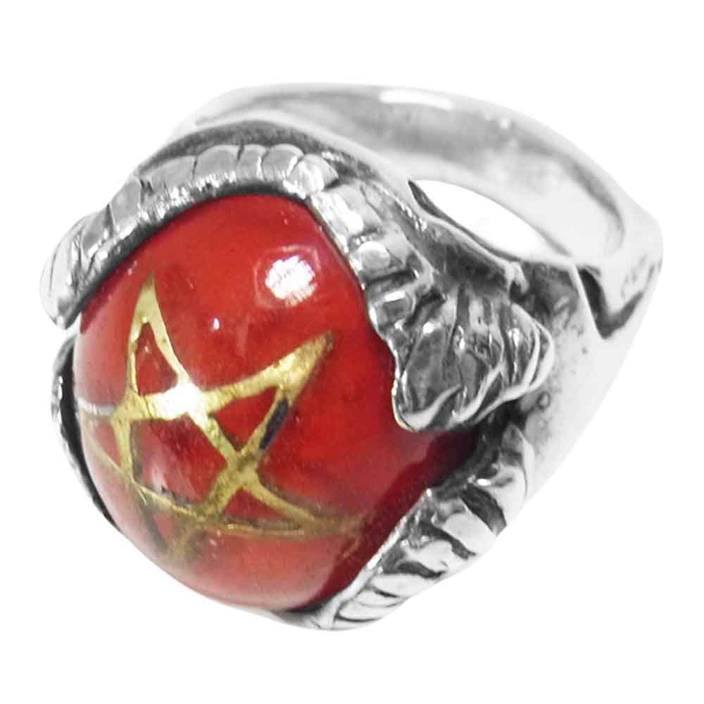 ALEX STREETER アレックスストリーター NEW ANGEL HEART RING EWAKA ニュー エンジェル ハート リング レッド系 19号程度【中古】