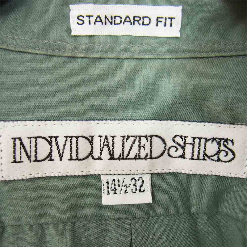 INDIVIDUALIZED SHIRTS インディビジュアライズドシャツ コットン BD ボタンダウン 長袖 シャツ カーキ系 14 2/1～32【中古】