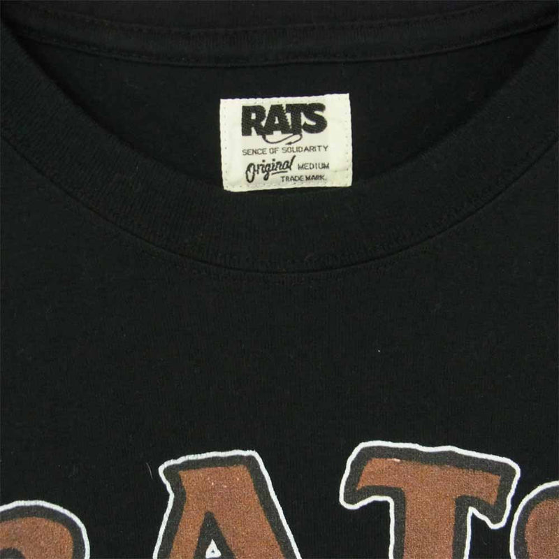 RATS ラッツ 19SS 19'SPT-0602 Hirotton TEE プリント 半袖 Tシャツ コットン ブラック系 M【中古】
