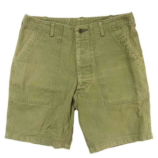 TENDERLOIN テンダーロイン T-ARMY SHORTS F アーミ―ショーツ ヘリンボーン ベイカー ショートパンツ カーキ系 S【中古】