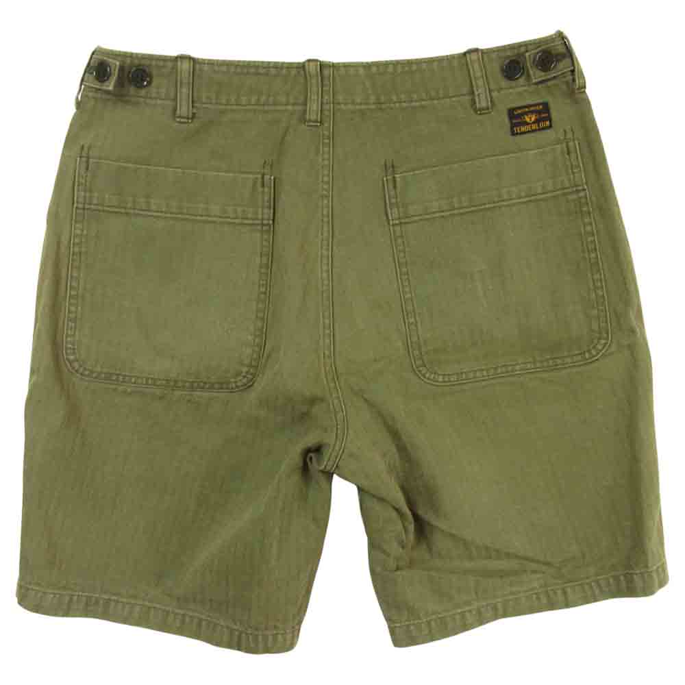 TENDERLOIN テンダーロイン T-ARMY SHORTS F アーミ―ショーツ ヘリンボーン ベイカー ショートパンツ カーキ系 S【中古】