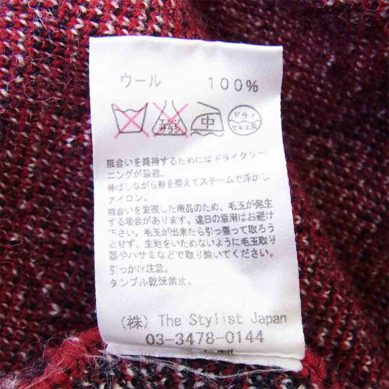 The Stylist Japan ザスタイリストジャパン TSJK-57802-01 ウール カーディガン 厚手 レッド系 M【中古】