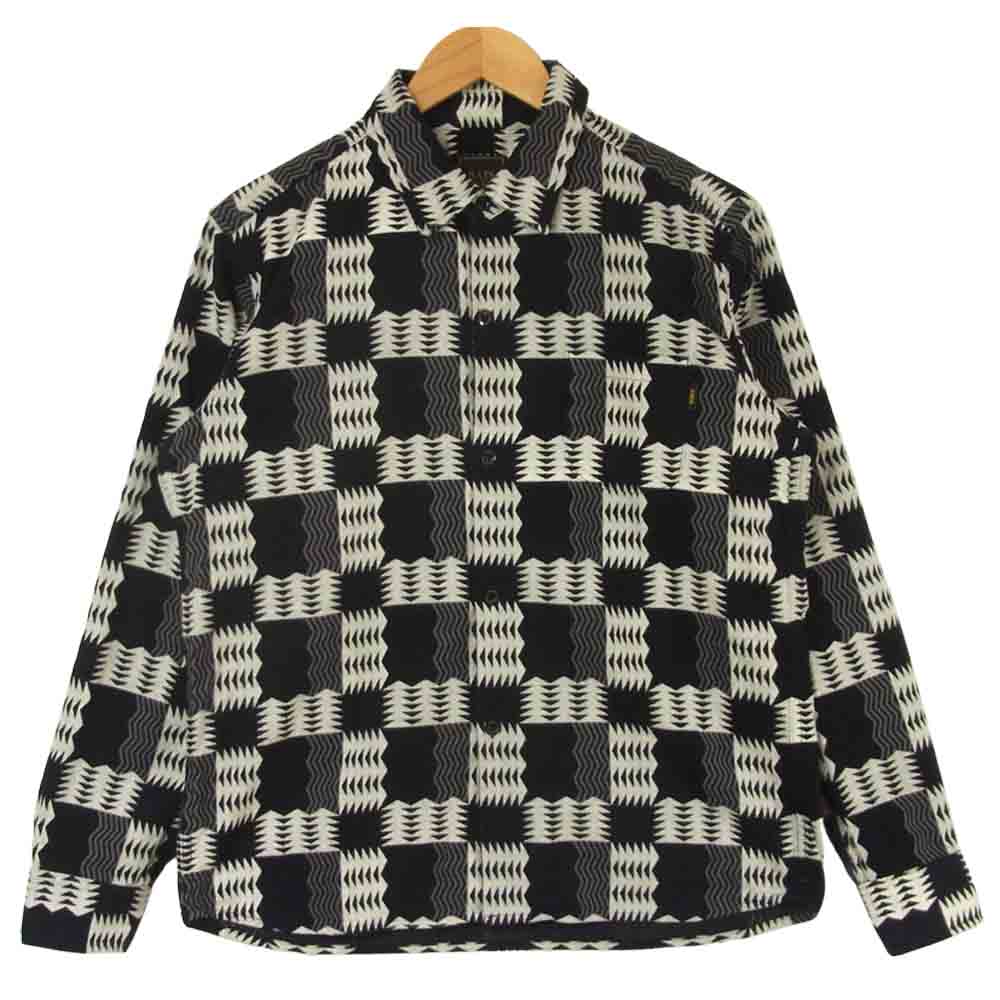 RATS ラッツ 17SS 17RS-0206 NATIVE FLANNEL SHIRT ネイティブ コットン フランネル シャツ 日本製 ブラック系 グレー系 M【中古】