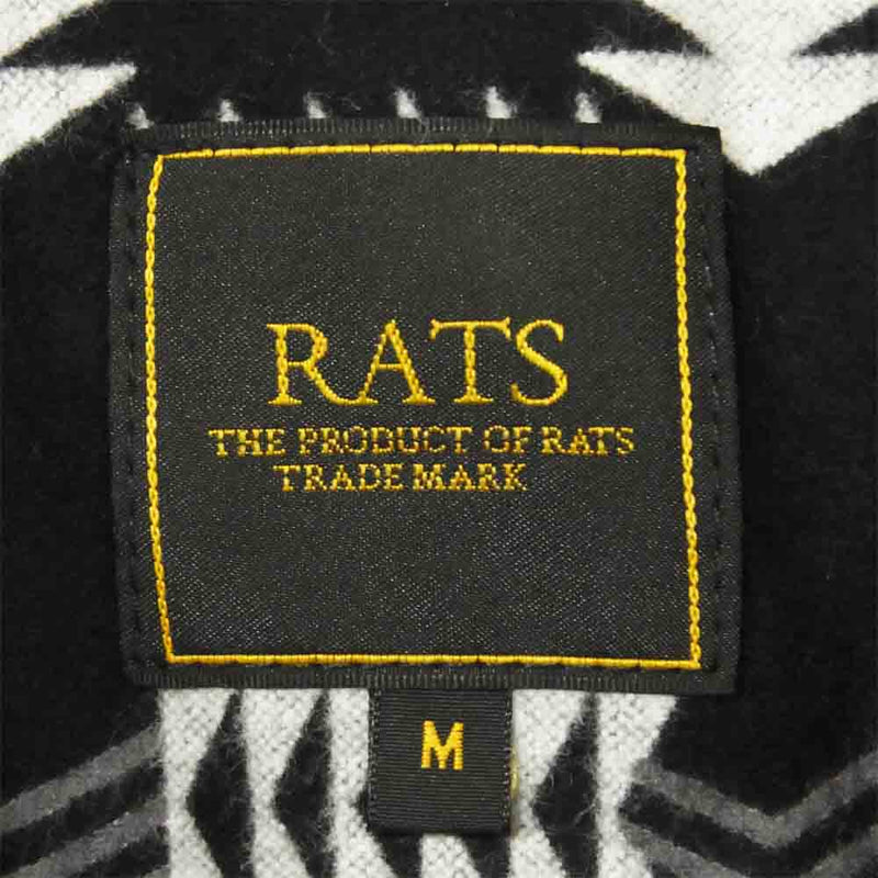 RATS ラッツ 17SS 17RS-0206 NATIVE FLANNEL SHIRT ネイティブ コットン フランネル シャツ 日本製 ブラック系 グレー系 M【中古】