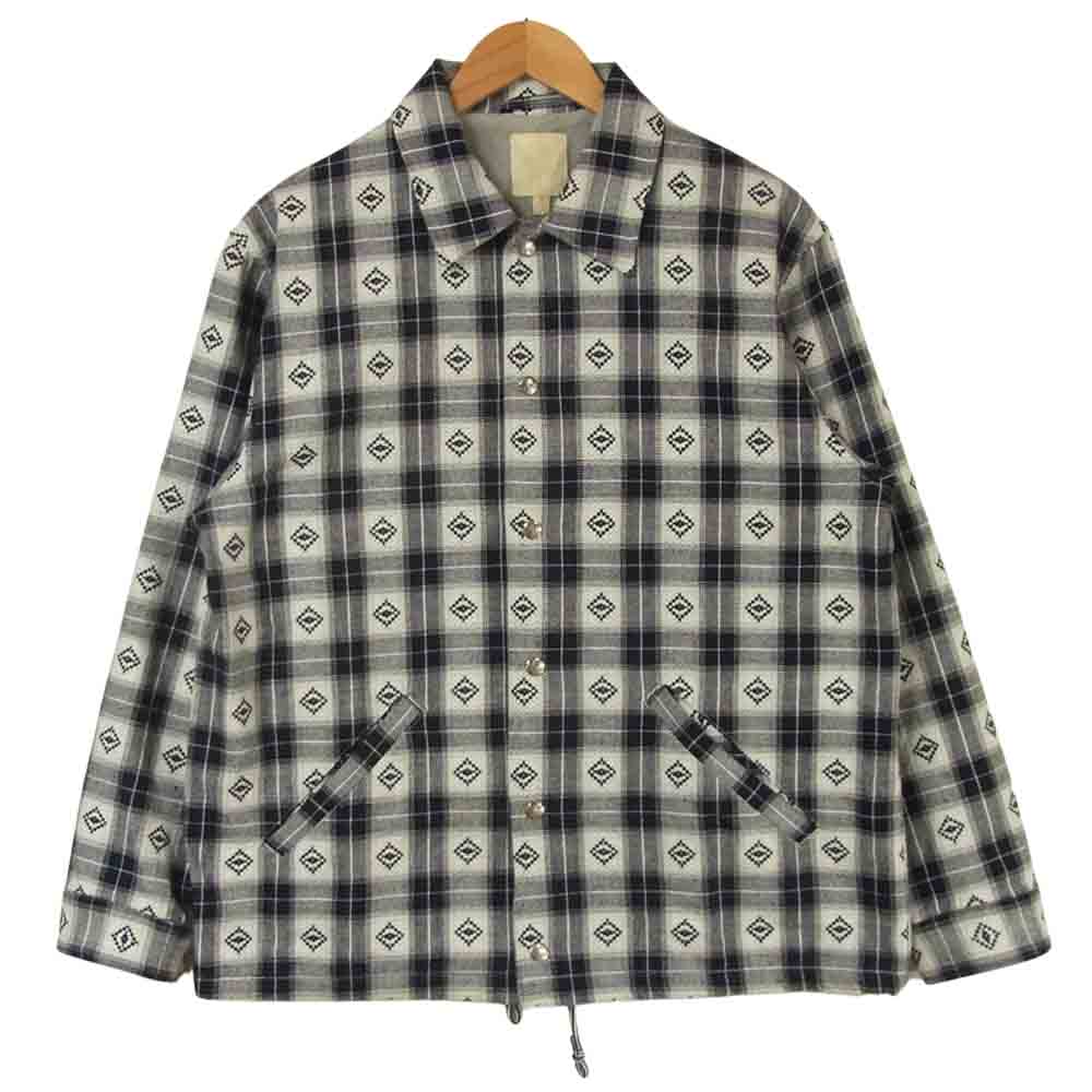 The Stylist Japan ザスタイリストジャパン TSJB-95501-35 チェック コーチジャケット 日本製 グレー系 M【中古】