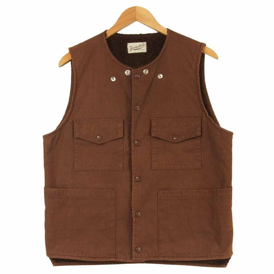 TENDERLOIN テンダーロイン T-DUCK VEST ダック ベスト ボア コットン 日本製 ブラウン系 S【中古】