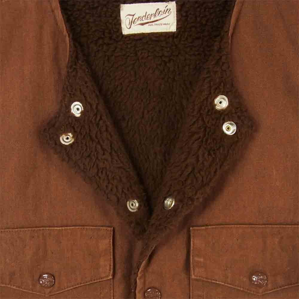 TENDERLOIN テンダーロイン T-DUCK VEST ダック ベスト ボア コットン 日本製 ブラウン系 S【中古】