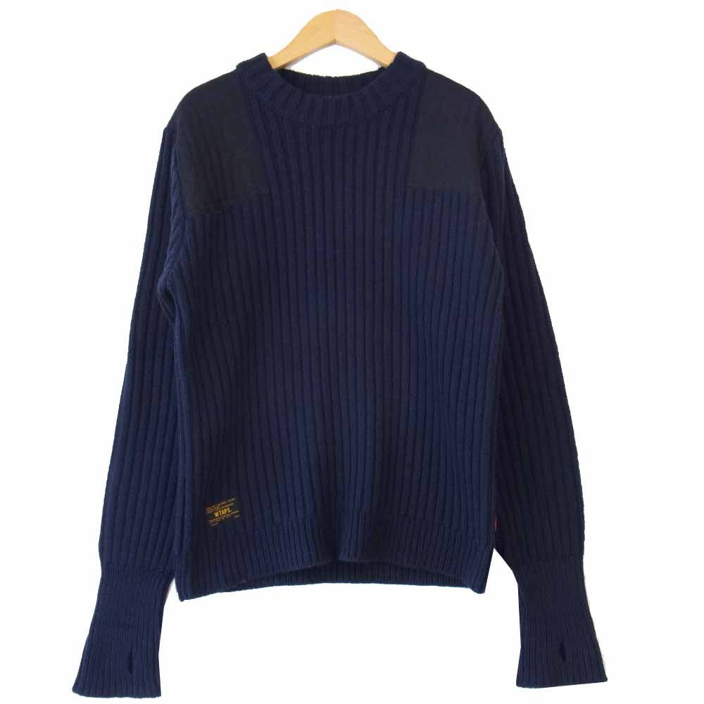 WTAPS ダブルタップス 14AW 142MADT-KNM02 COMMANDER コマンダー ミリタリー ニット ネイビー系 2【中古】