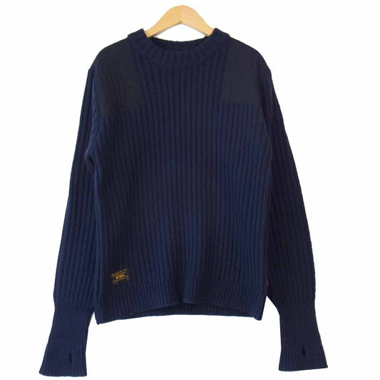 WTAPS ダブルタップス 14AW 142MADT-KNM02 COMMANDER コマンダー ミリタリー ニット ネイビー系 2【中古】