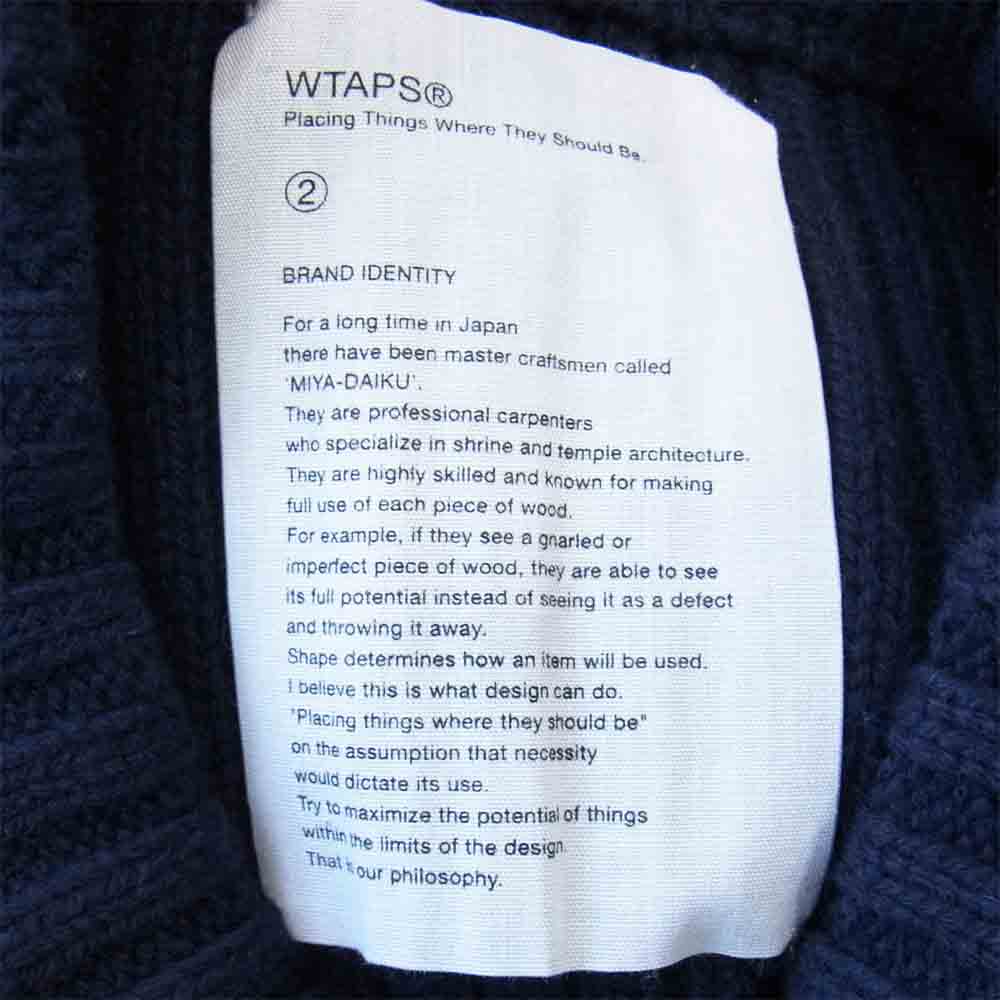WTAPS ダブルタップス 14AW 142MADT-KNM02 COMMANDER コマンダー ミリタリー ニット ネイビー系 2【中古】