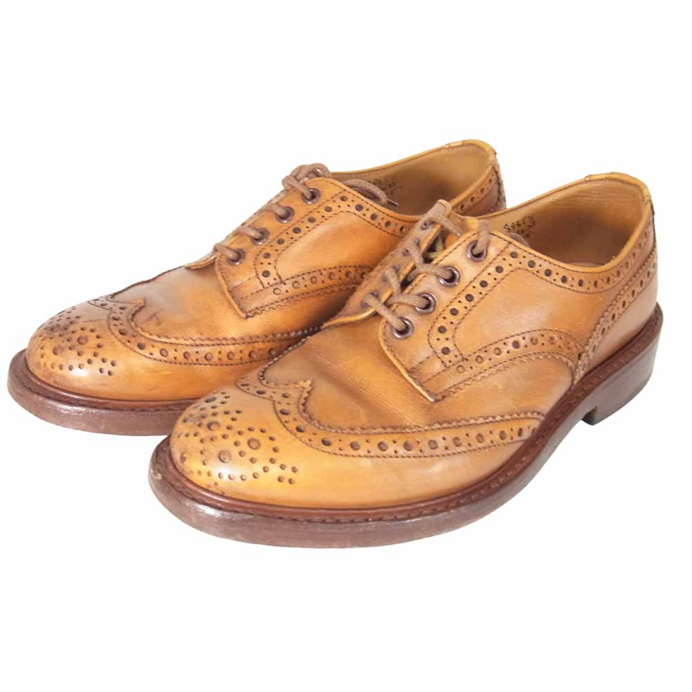 Tricker's トリッカーズ M5633 BOURTON バートン レザー ウイングチップ シューズ ライトブラウン系 8【中古】
