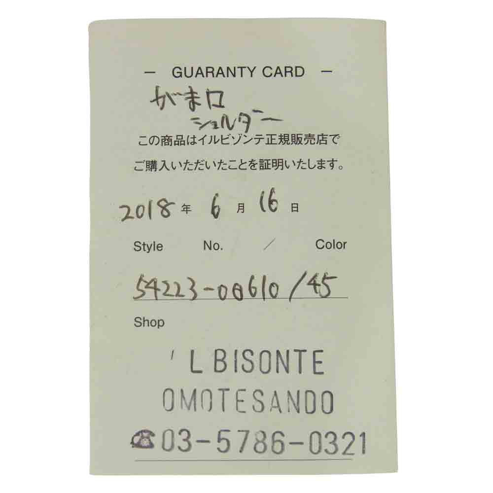 IL BISONTE イルビゾンテ 54223-00610/45 ギャランティ付属 ガマ口 スクエア レザー ショルダーバッグ ブラウン系【美品】【中古】