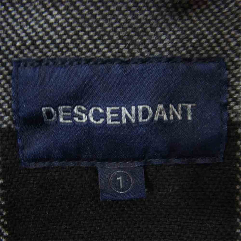 DESCENDANT ディセンダント HOODED LS SHIRT フード付 チェック 長袖 シャツ グレー系 1【中古】