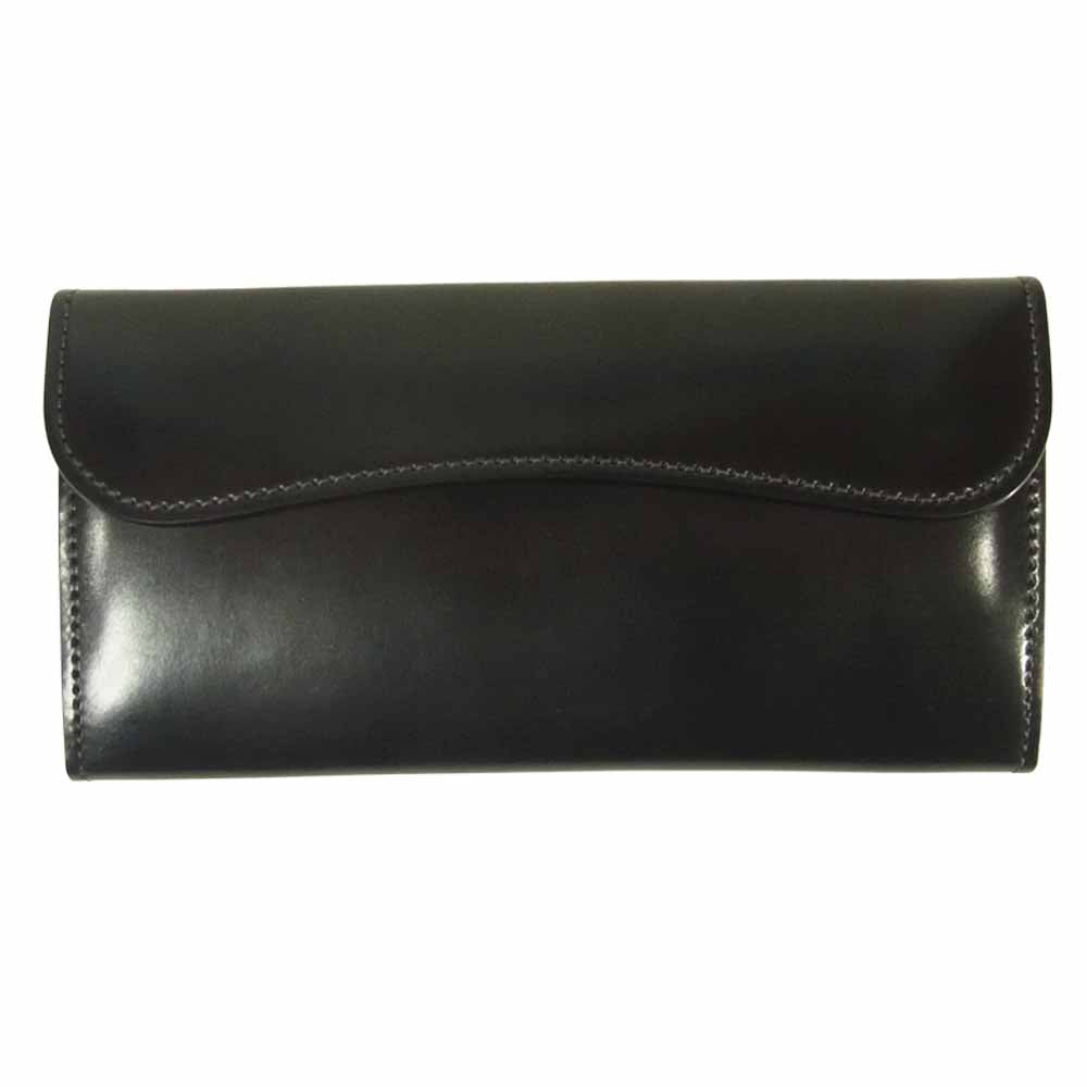 WILDSWANS ワイルドスワンズ タイガースブラザース別注 WAVE ホーウィンシェルコードバン ステッチシルバー 長財布 ブラック系【新古品】【未使用】【中古】