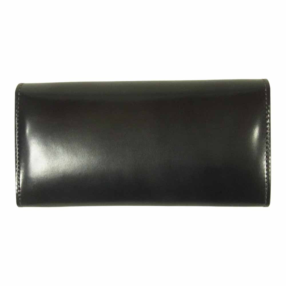 WILDSWANS ワイルドスワンズ タイガースブラザース別注 WAVE ホーウィンシェルコードバン ステッチシルバー 長財布 ブラック系【新古品】【未使用】【中古】