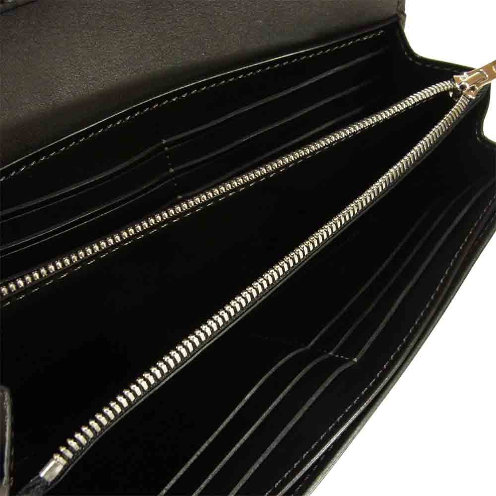 WILDSWANS ワイルドスワンズ タイガースブラザース別注 WAVE ホーウィンシェルコードバン ステッチシルバー 長財布 ブラック系【新古品】【未使用】【中古】