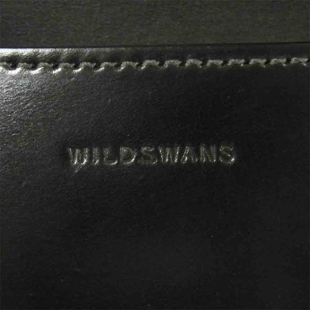 WILDSWANS ワイルドスワンズ タイガースブラザース別注 WAVE ホーウィンシェルコードバン ステッチシルバー 長財布 ブラック系【新古品】【未使用】【中古】
