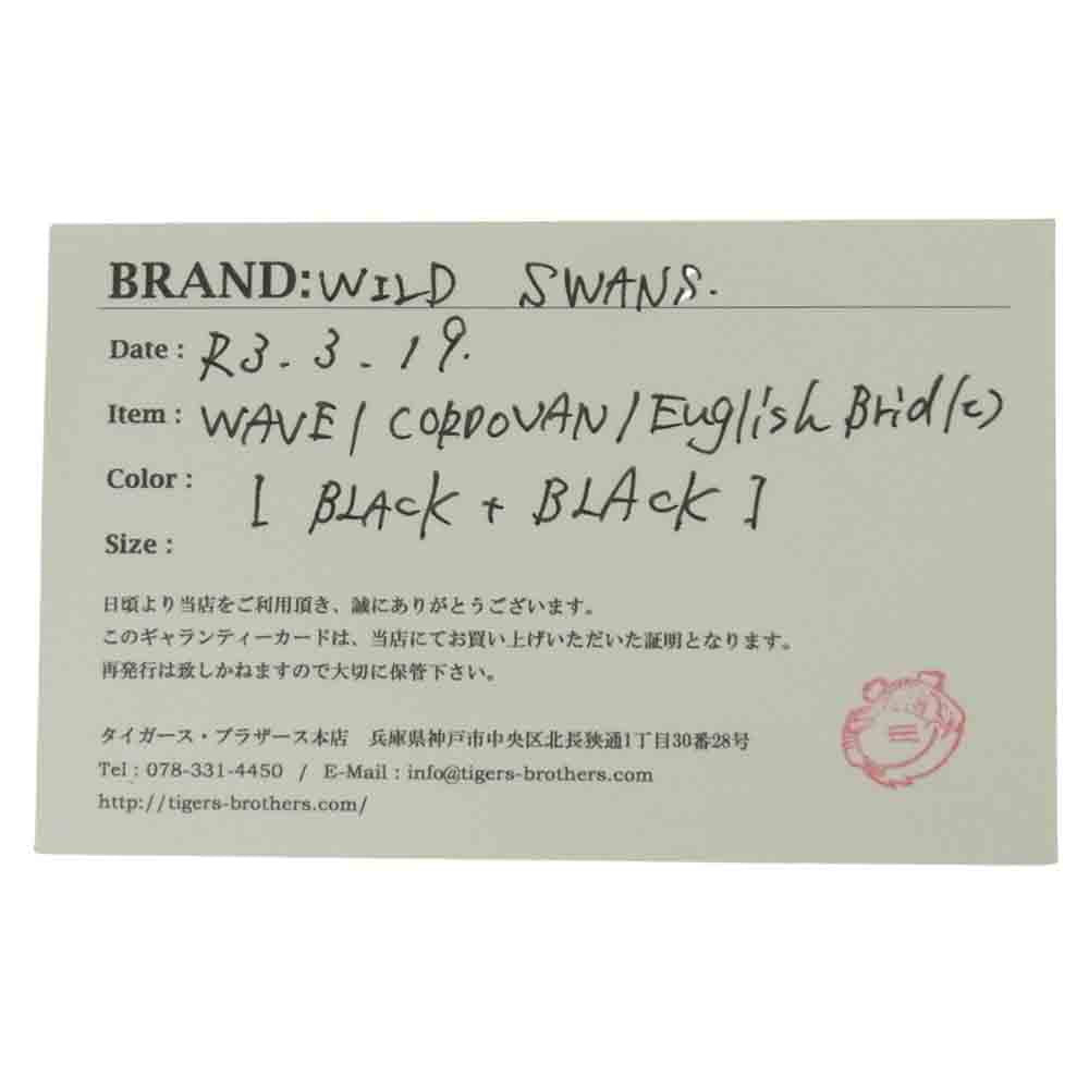 WILDSWANS ワイルドスワンズ タイガースブラザース別注 WAVE ホーウィンシェルコードバン ステッチシルバー 長財布 ブラック系【新古品】【未使用】【中古】