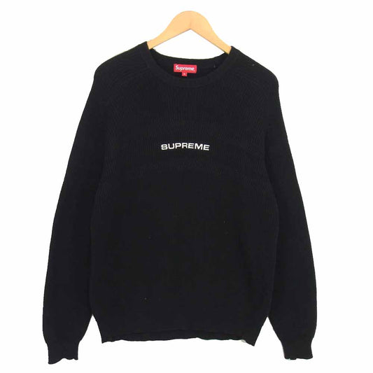 Supreme シュプリーム 18SS Chest Stripe Raglan Sweater ブラック系 M【中古】