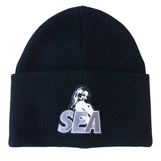 HYSTERIC GLAMOUR ヒステリックグラマー 02203QH07996 × ウィンダンシー WIND AND SEA Beanie ビーニー ブラック系 F【新古品】【未使用】【中古】