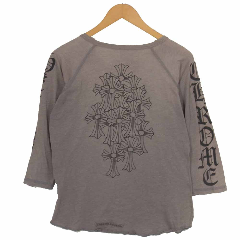 CHROME HEARTS クロムハーツ（原本無） 国内正規品 USA製 ヘンリーネック ダガー クロス プリント カットソー グレー系 M【中古】