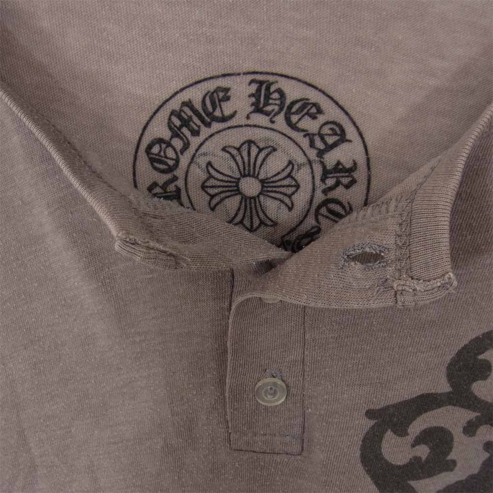 CHROME HEARTS クロムハーツ（原本無） 国内正規品 USA製 ヘンリーネック ダガー クロス プリント カットソー グレー系 M【中古】