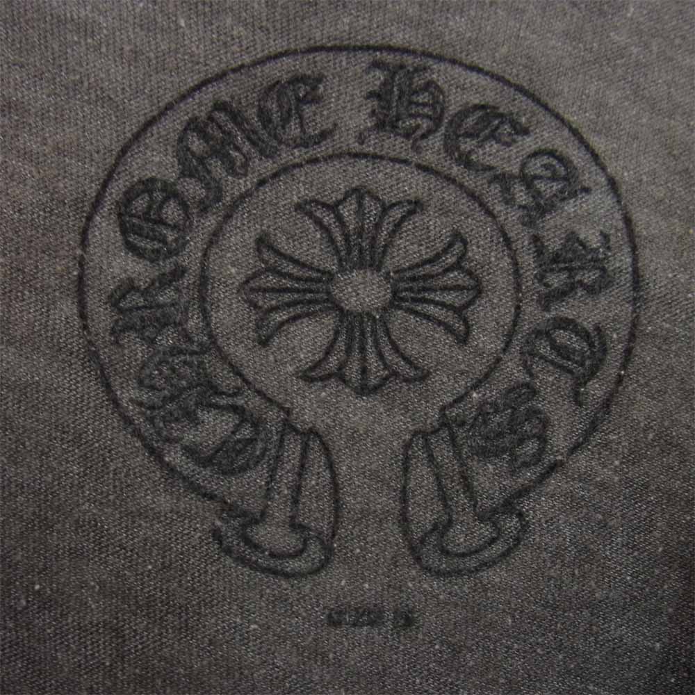 CHROME HEARTS クロムハーツ（原本無） 国内正規品 USA製 ヘンリーネック クロス スクロールラベル プリント カットソー グレー系 M【中古】