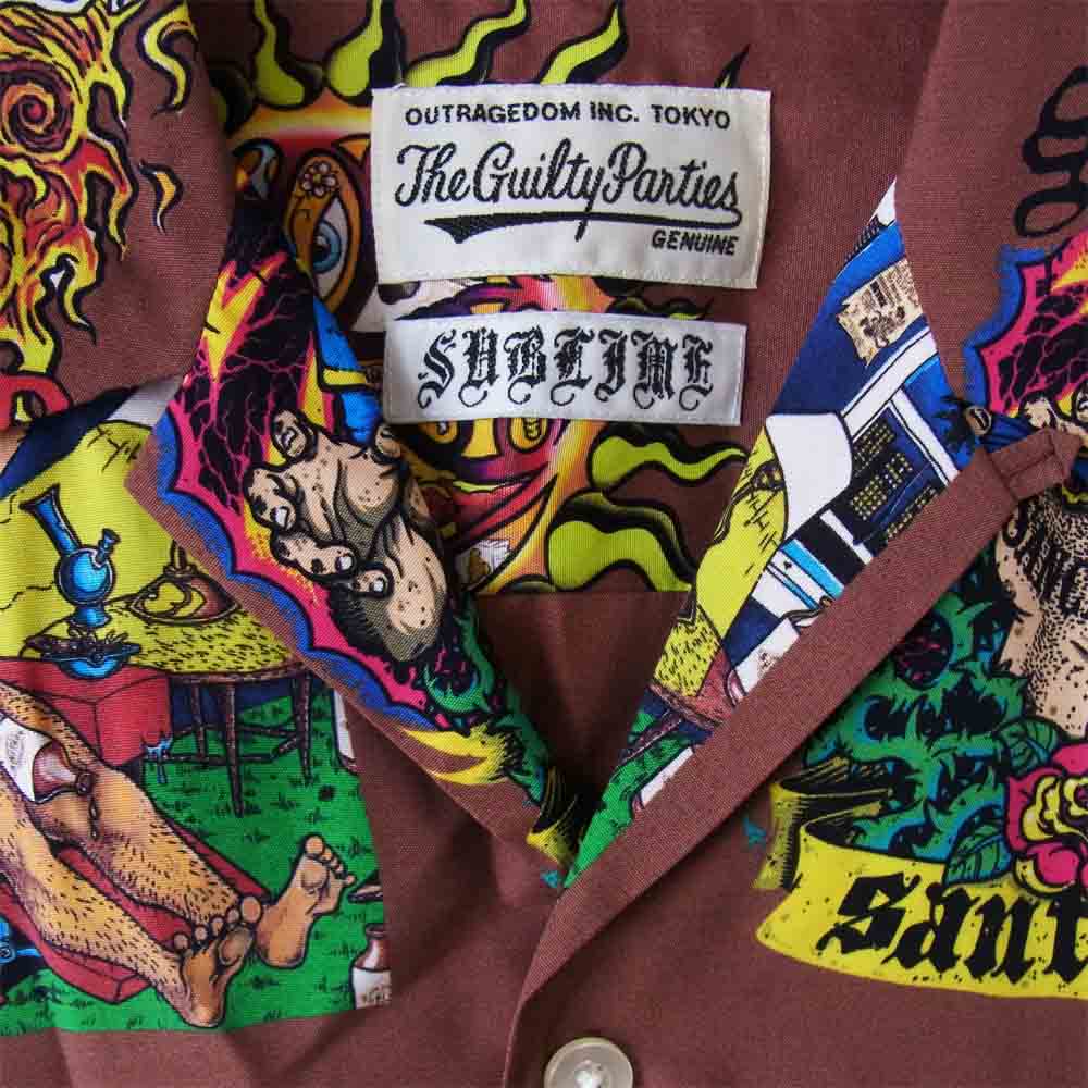 WACKO MARIA ワコマリア 20SS SUBLIME-WM-HI02 S/S HAWAIIAN SHIRT サブライム アロハシャツ ブラウン系 S【新古品】【未使用】【中古】