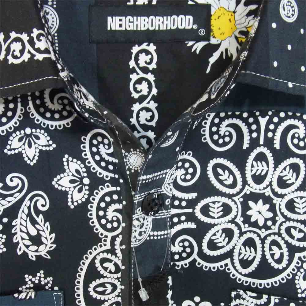 NEIGHBORHOOD ネイバーフッド 21SS 211TSNH-SHM10 BANDANA C-SHIRT . LS バンダナ 長袖 シャツ ブラック系 S【新古品】【未使用】【中古】