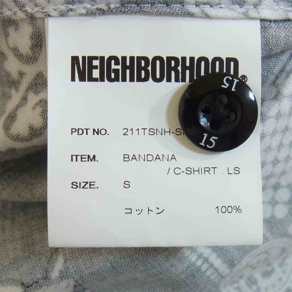 NEIGHBORHOOD ネイバーフッド 21SS 211TSNH-SHM10 BANDANA C-SHIRT . LS バンダナ 長袖 シャツ ブラック系 S【新古品】【未使用】【中古】