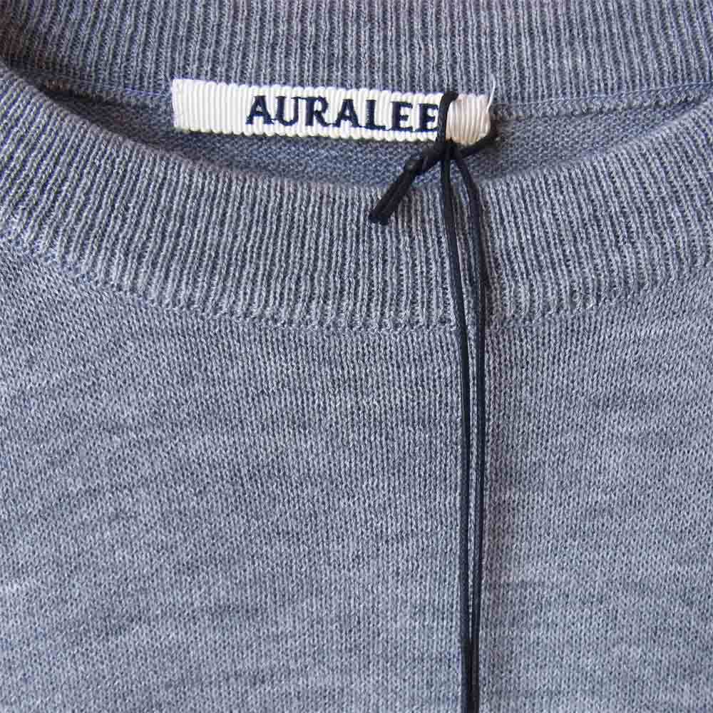 AURALEE オーラリー 21SS A21ST03CT CASHMERE HARD TWIST KNIT TEE ツイスト ニット Tシャツ グレー系 4【新古品】【未使用】【中古】