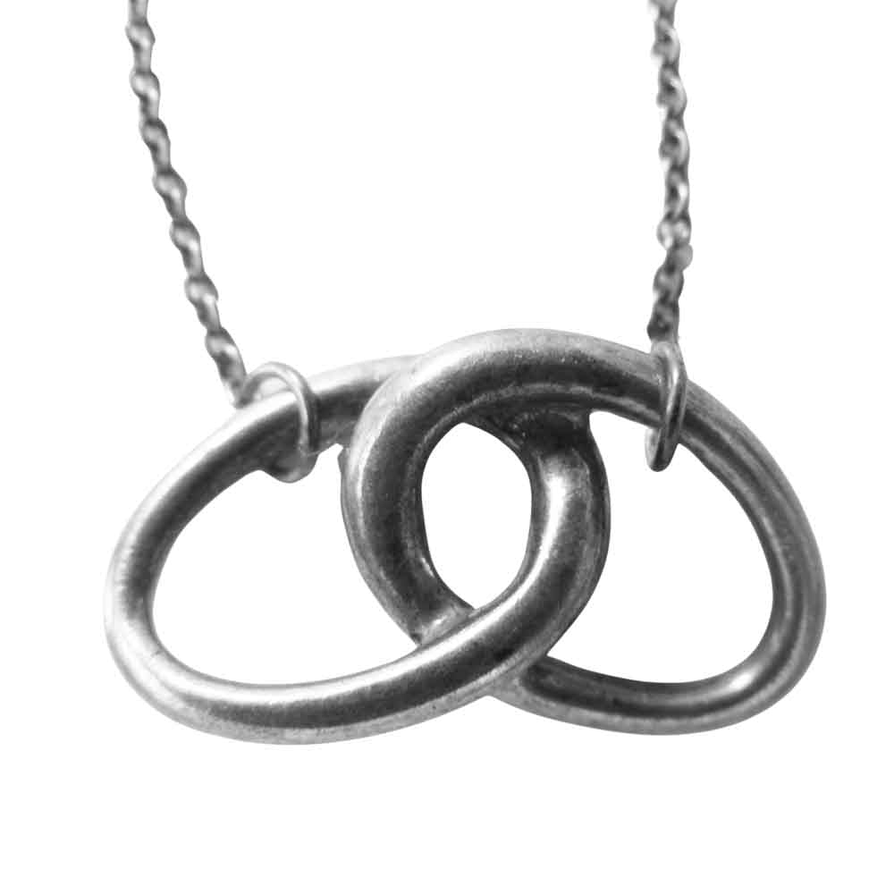 TIFFANY&Co. ティファニー インターロッキング ダブルリング ネックレス シルバー系【中古】