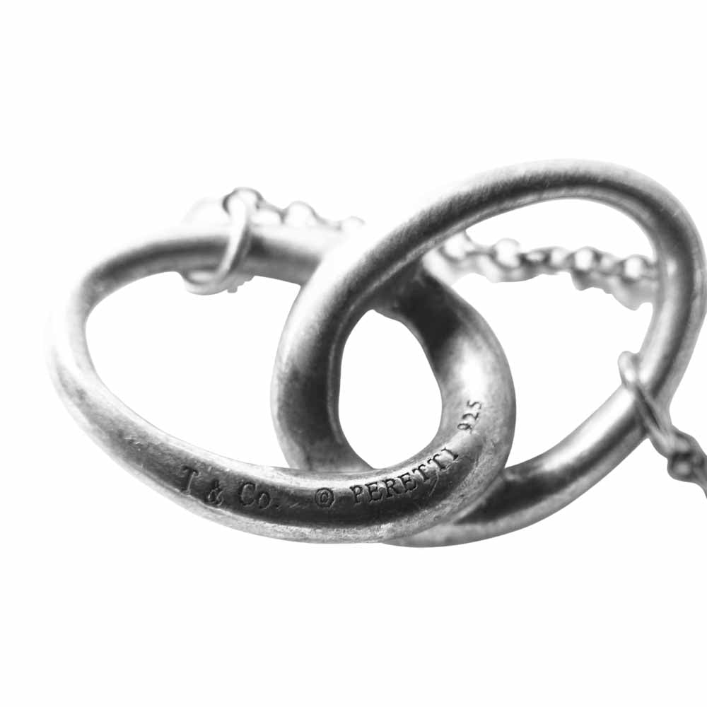 TIFFANY&Co. ティファニー インターロッキング ダブルリング ネックレス シルバー系【中古】