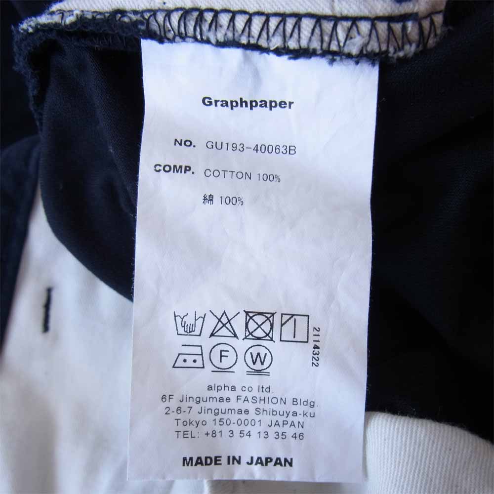 GRAPHPAPER グラフペーパー 19AW GU193-40063B Military Cloth 2 Tucks