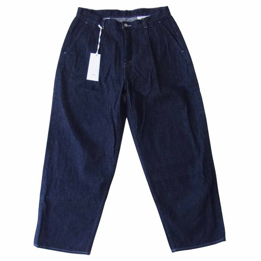 GRAPHPAPER グラフペーパー 20SS GM201-40095B COLORFAST DENIM 2 TUCK PANTS カラーファスト デニム タック パンツ インディゴブルー系 1【美品】【中古】