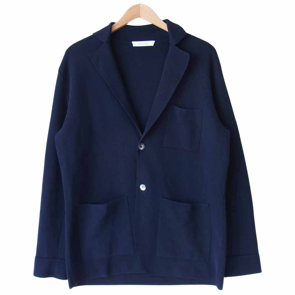 CRUCIANI クルチアーニ 20SS-U4 国内正規品 ミラノリブ ニット テーラード ジャケット ネイビー系 46【美品】【中古】