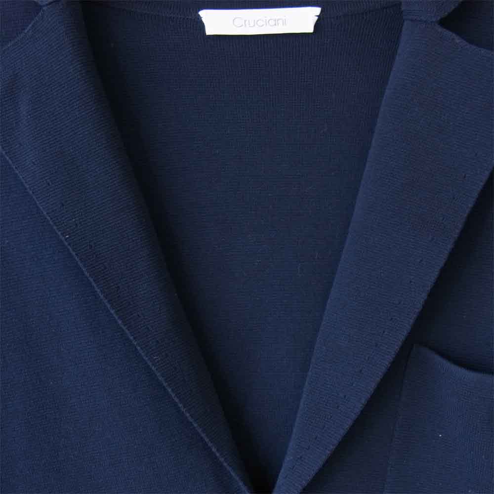 CRUCIANI クルチアーニ 20SS-U4 国内正規品 ミラノリブ ニット テーラード ジャケット ネイビー系 46【美品】【中古】